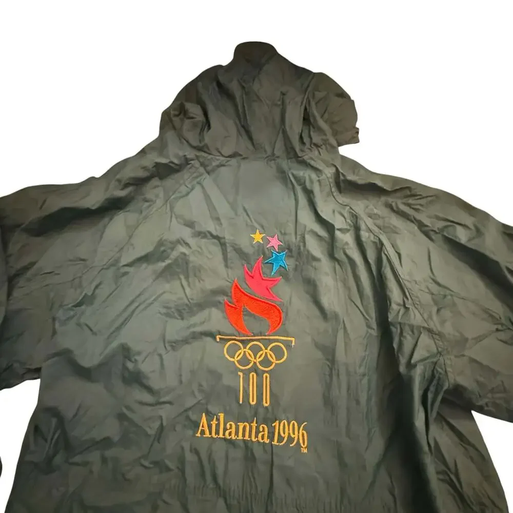 Vintage 1996 Atlanta Olympic Games Logo 7 Collection Hooded Windbreaker Jacket